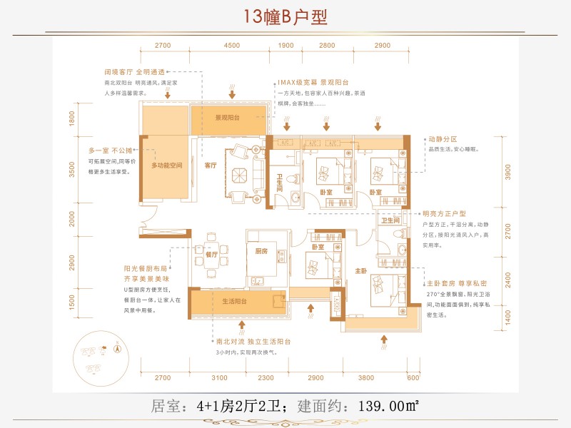 耒阳合兴顺湖城13栋B户型