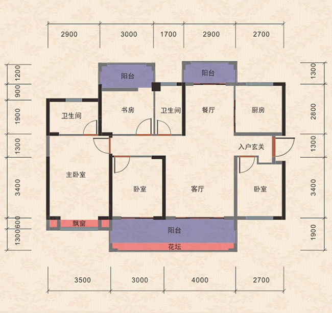 衡阳中房美丽白沙20栋01户型