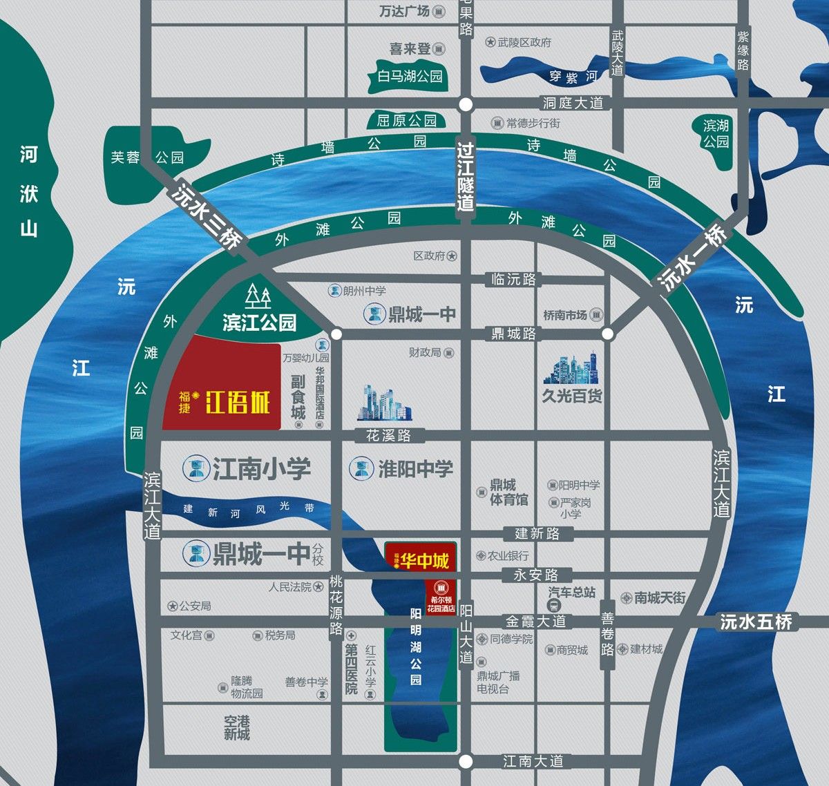 鼎城区福捷江语城区位图