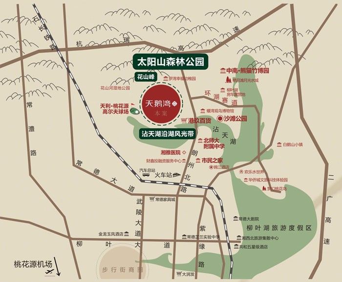 武陵区天利天鹅湾二期区位图