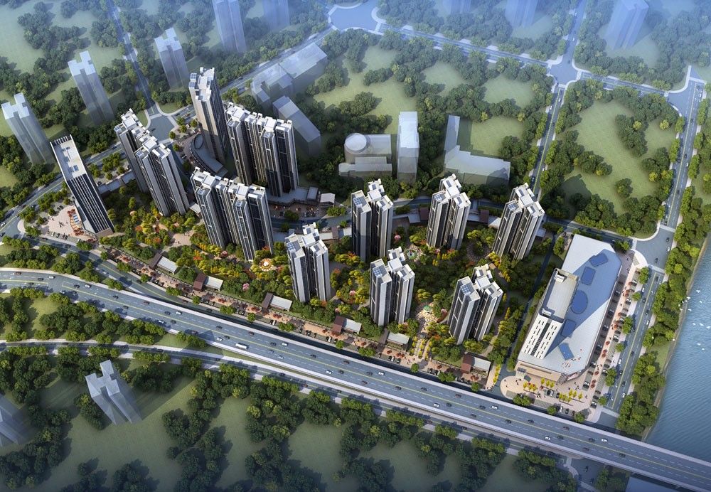 鼎城区滨江中心城实景图