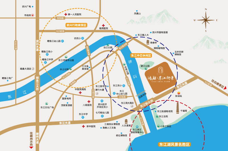 资兴市东江御景区位图