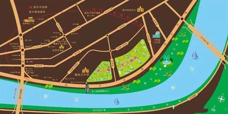 资兴市东江首府区位图